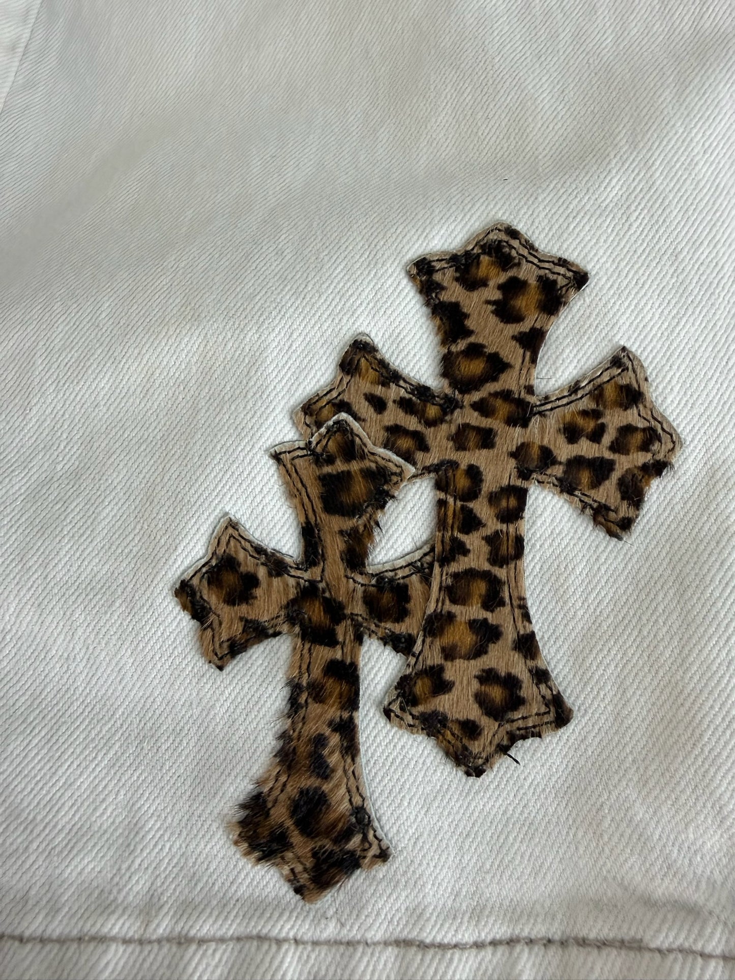 Chrome Hearts Levi’s 501 Leopard Cross Patch Jeans