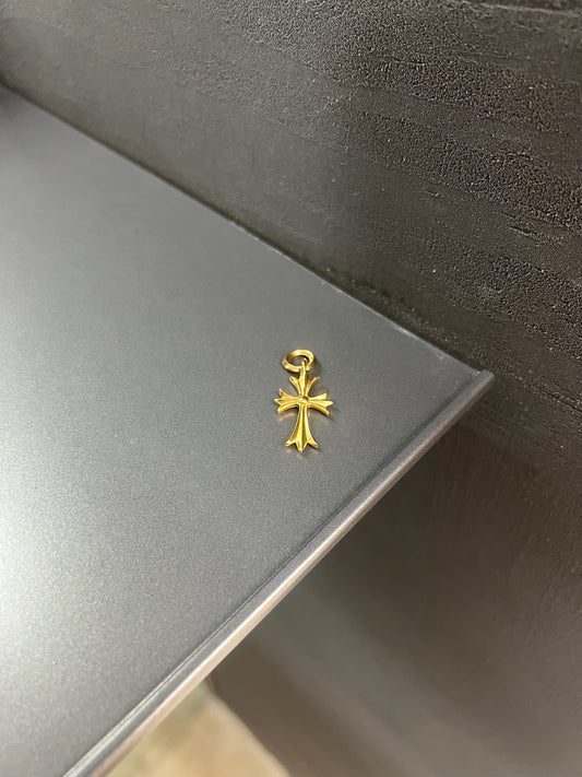 Chrome Hearts 22k Tiny Cross Pendant