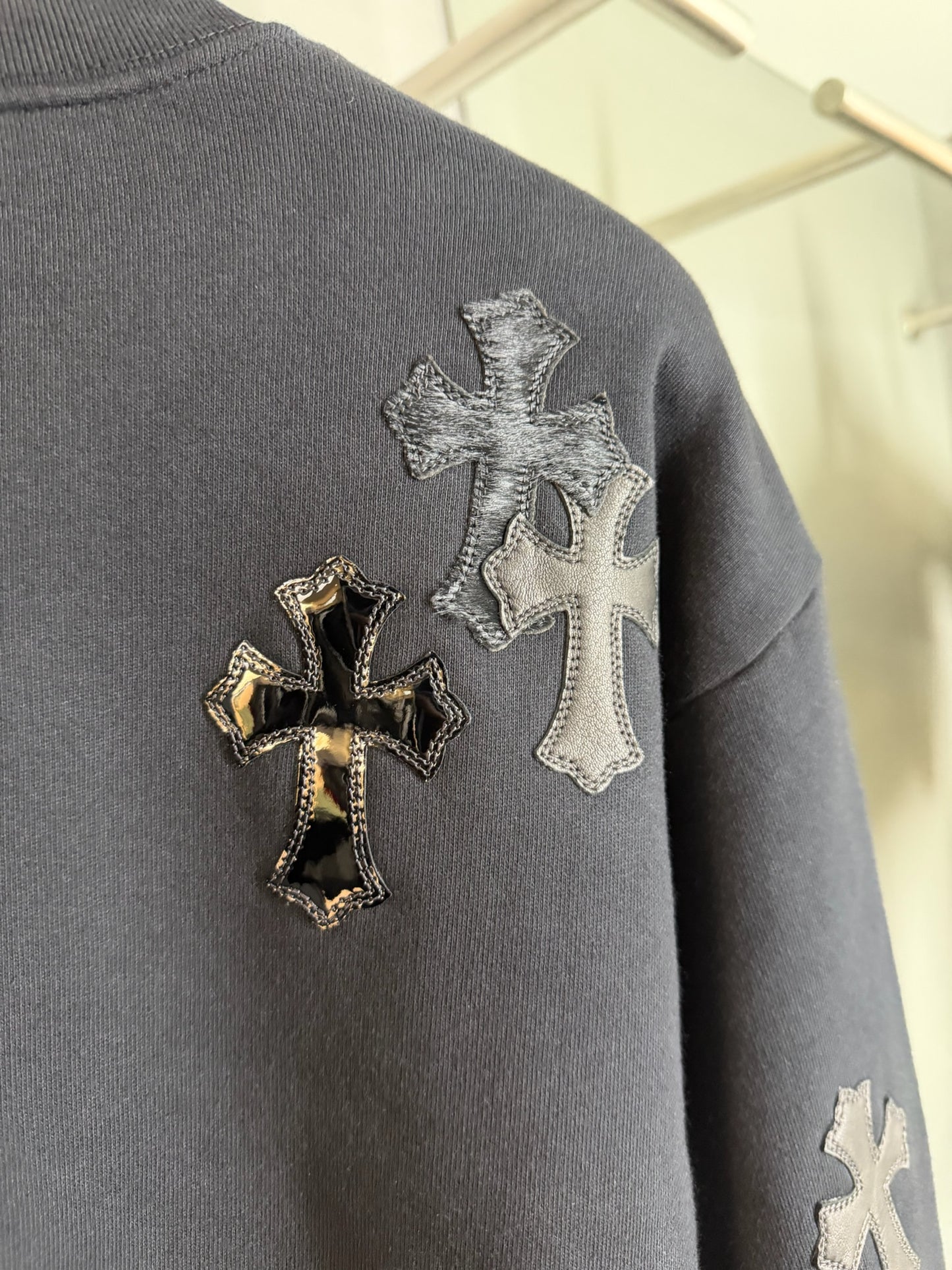 Chrome Hearts Black Cross Patches Sweatshirt
