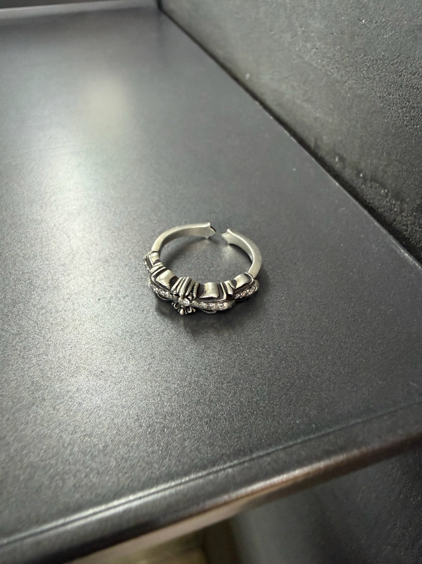 Chrome Hearts Baby Classic Diamonds Paved Floral Ring