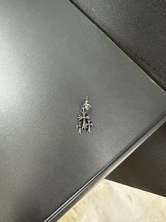 Chrome Hearts Triple Cross Earring with Receipt