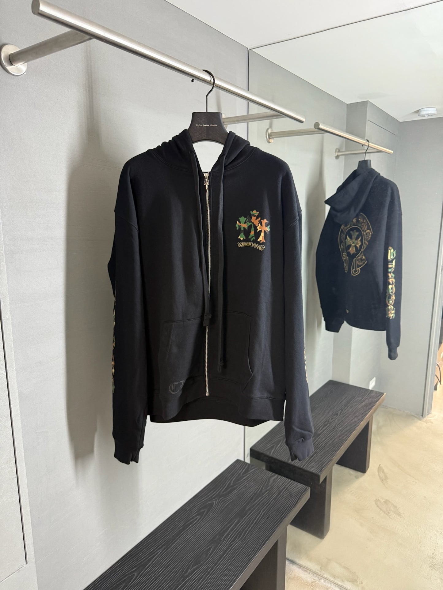 Chrome Hearts Camo Triple Cross Horseshoe Zip-up