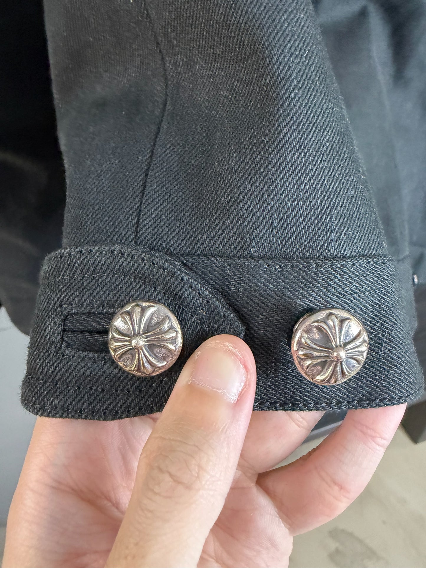 Chrome Hearts Floral Cross Patch Trucker Jacket