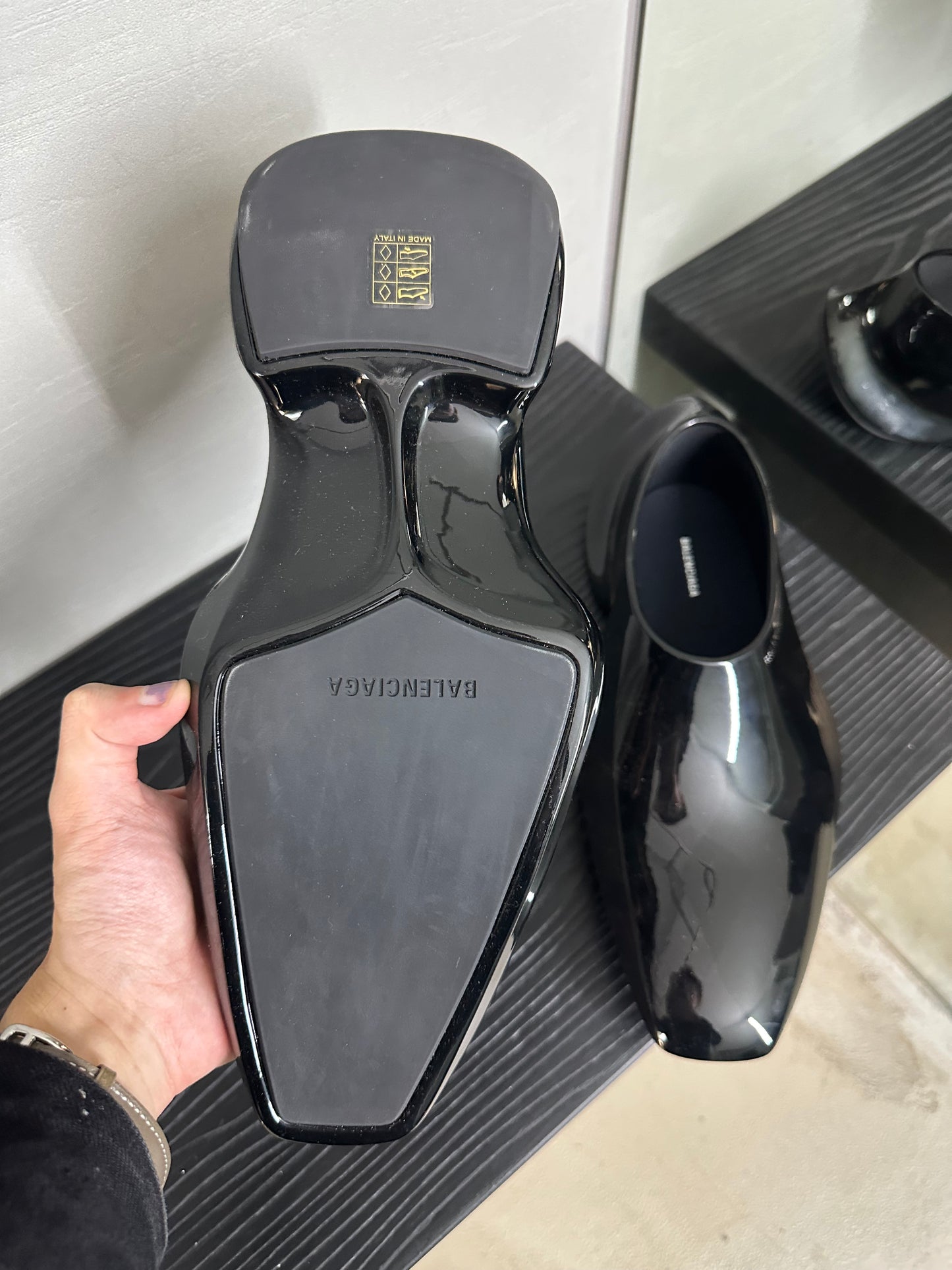 Balenciaga Black Shiny Space Shoes