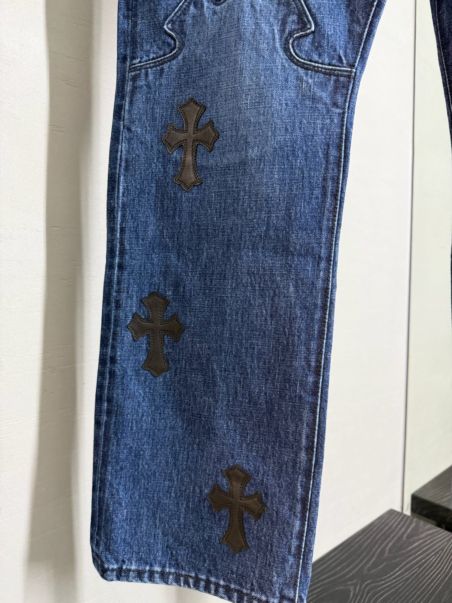 Chrome Hearts Turbo Diesel Fleur Knee Jeans