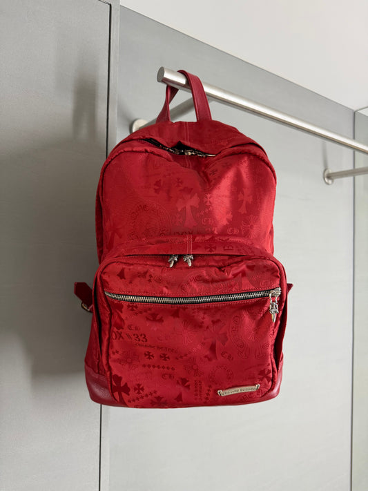 Chrome Hearts Nylon Stencil Red Backpack