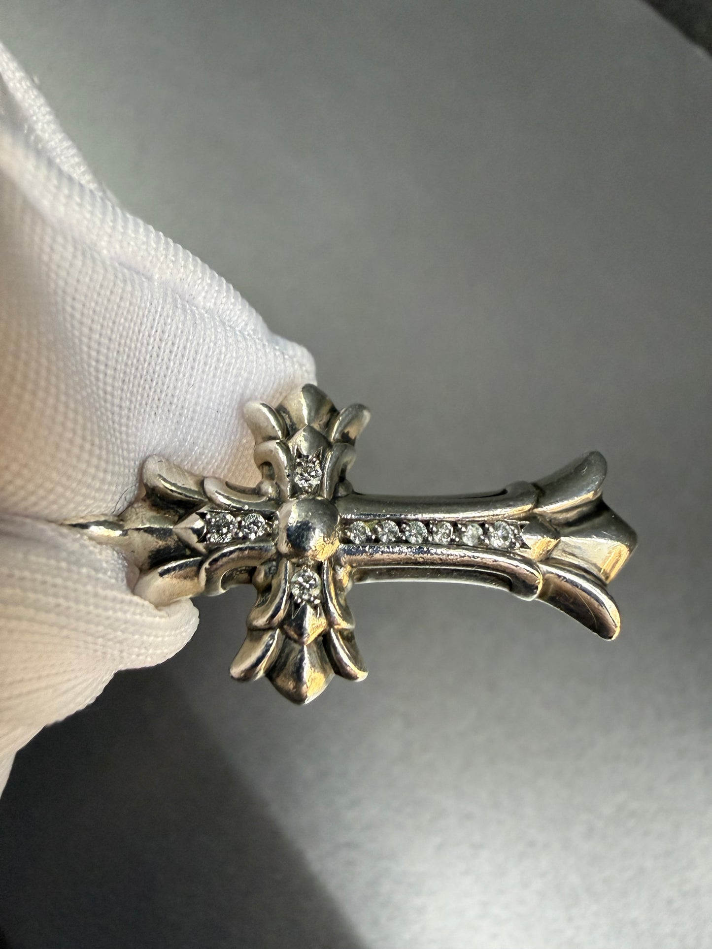 Chrome Hearts Double Cross Pendant with diamonds