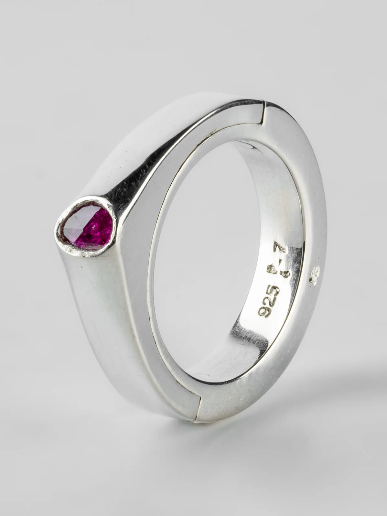 Parts Of Four Sistema Ring (Terrestrial Surfaced, Expanded, 0.1 CT, Ruby Slice, 4mm, PA+RUB)