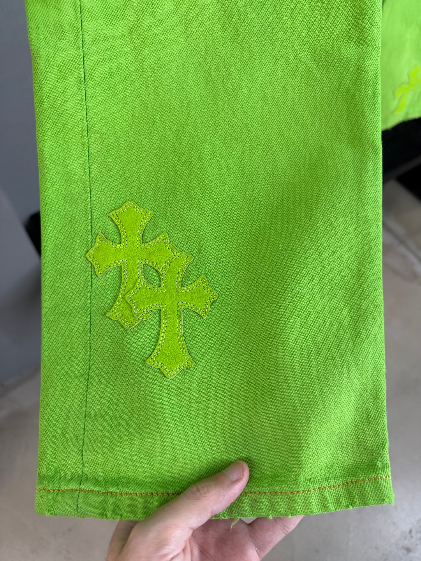 Chrome Hearts x Matty Boy “Sex Records” Cemetery Cross Patch 501 Jeans