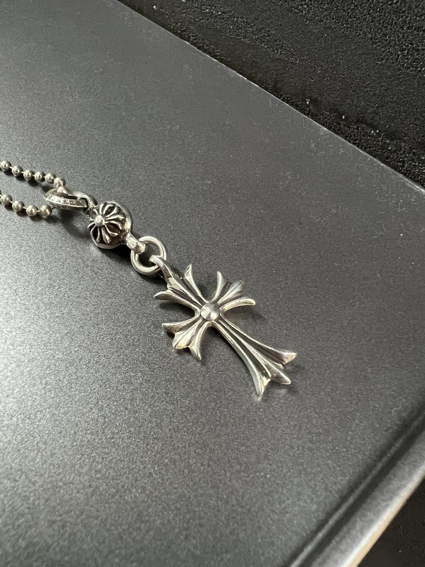 Chrome Hearts Ball Tiny Cross Pendant with Ball Chain