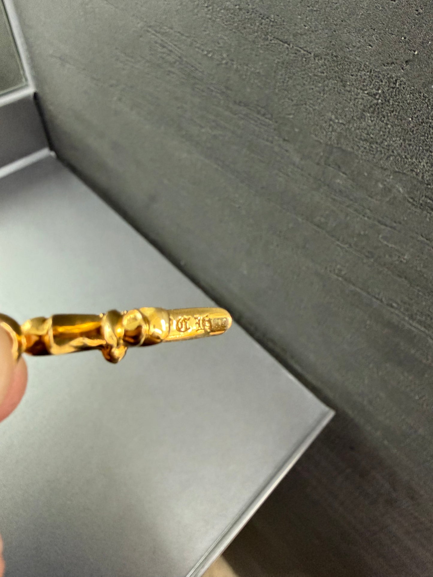 Chrome Hearts 22k Tiny Cross Pendant with Diamonds