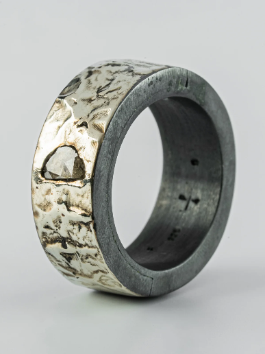 Parts Of Four Sistema Ring (Fuse, 0.2 CT, Tiny Faceted Diamond Slab, 9mm, KA10KW+FCDIA)