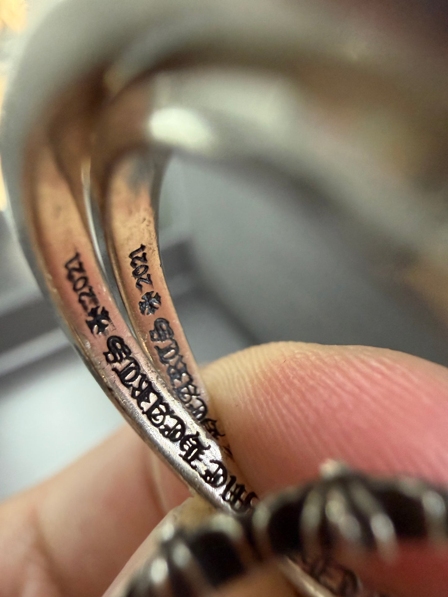 Chrome Hearts Tiny E Band Triple Ring