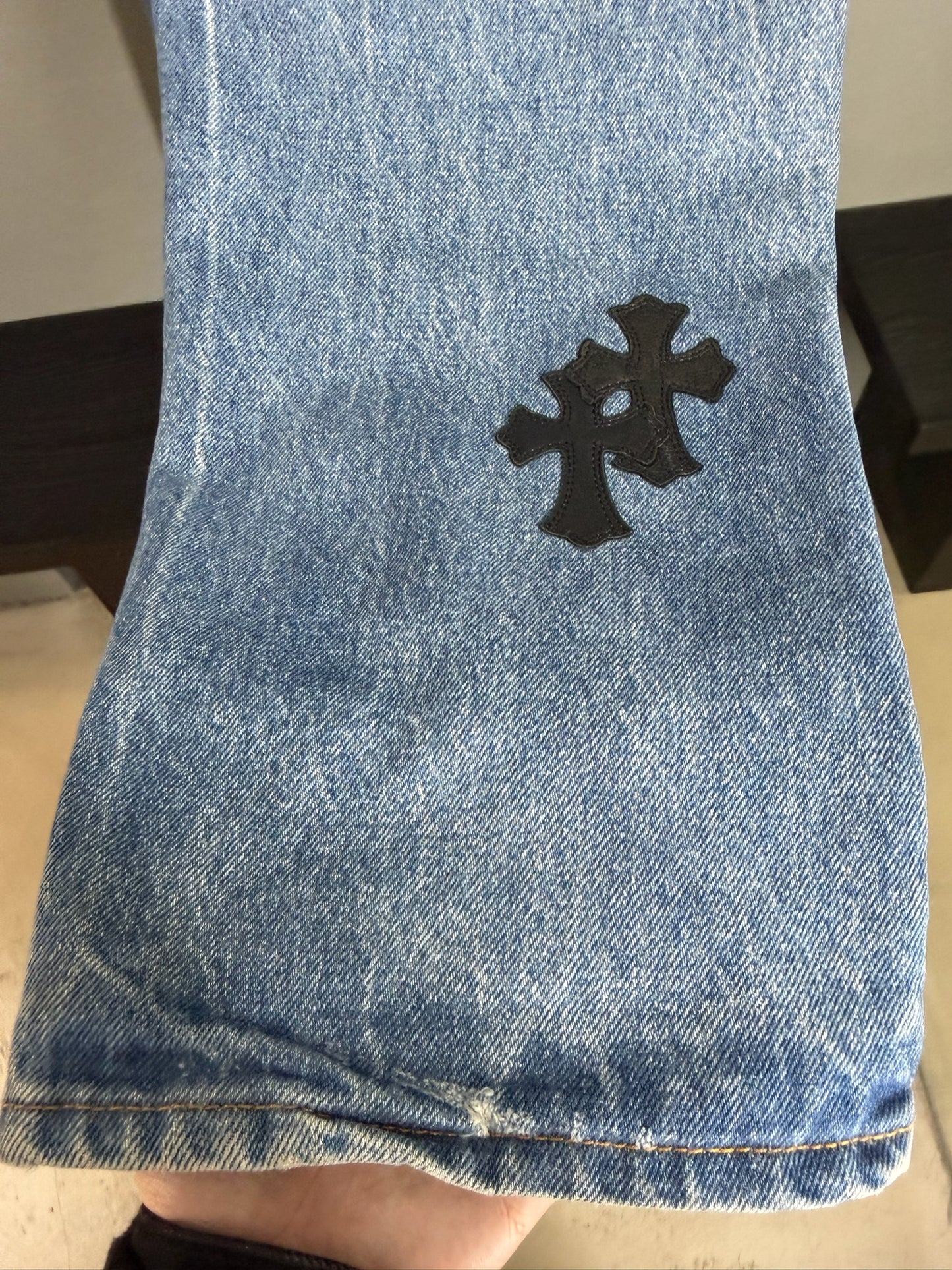 Chrome Hearts Levi’s 505 Cross Patch Jeans