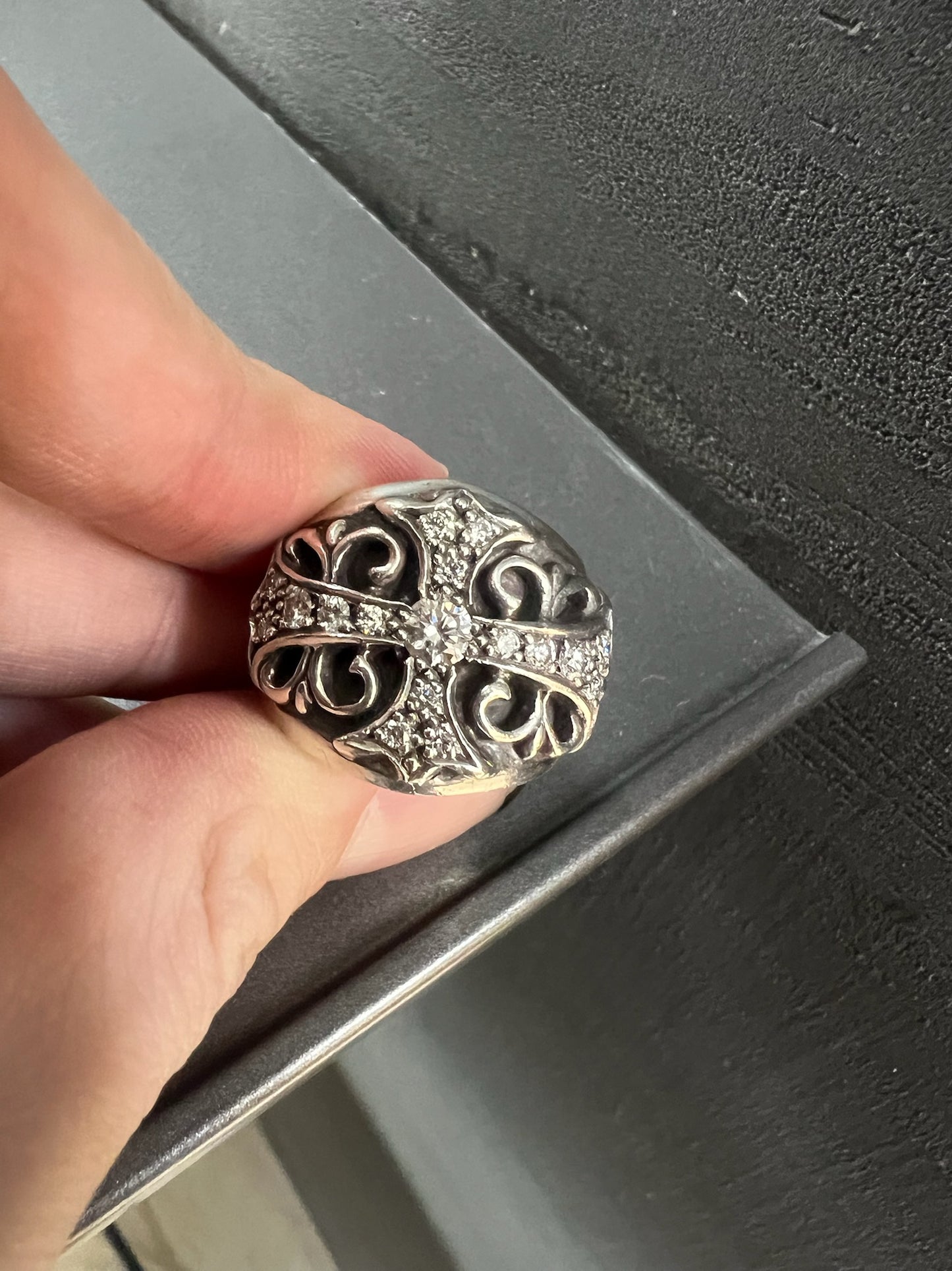 Chrome Hearts Keeper Ring with Diamonds