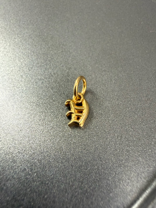Chrome Hearts 22k Alphabet V Charm Pendant