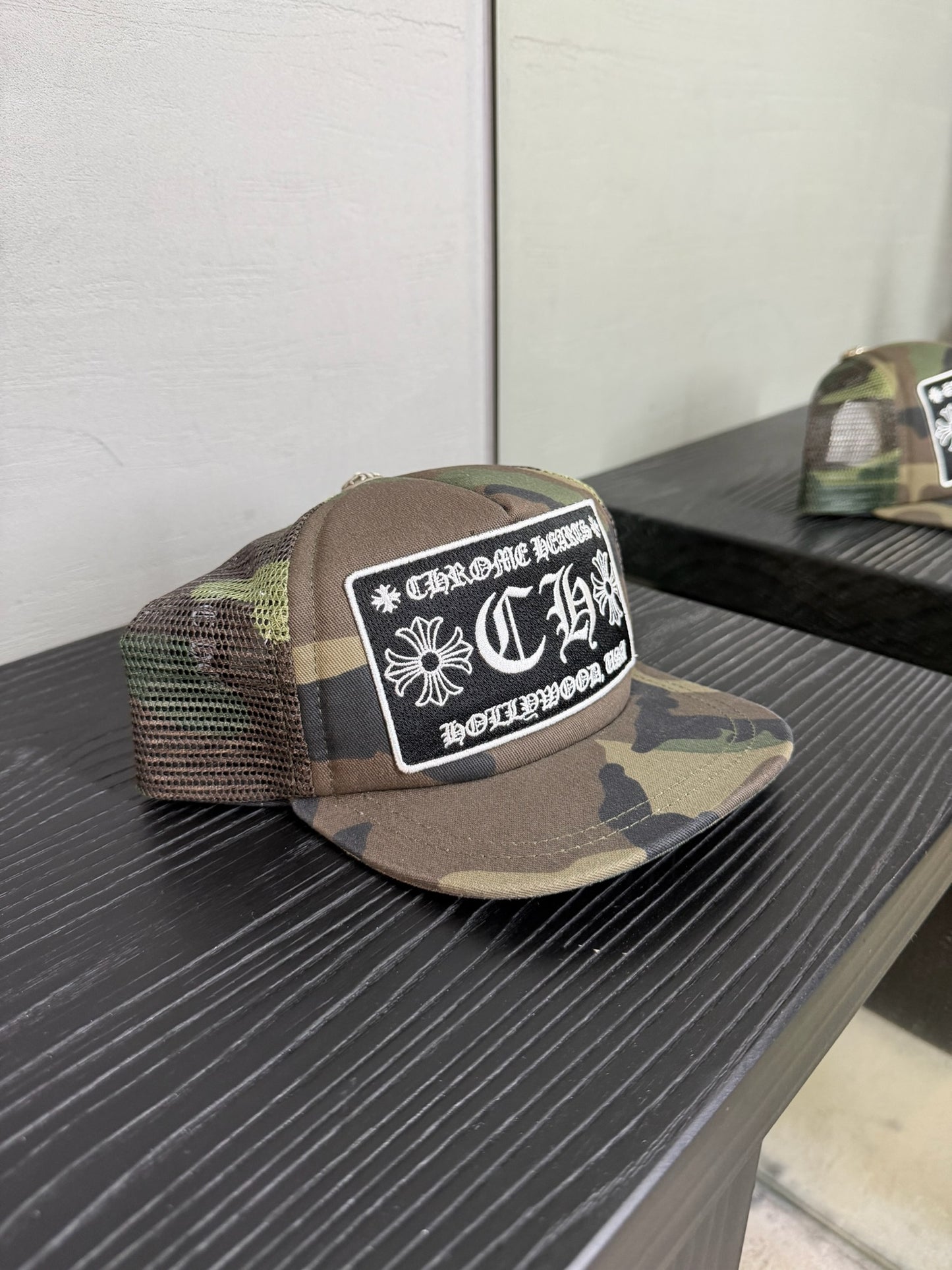 Chrome Hearts Camo CH Hollywood Trucker Hat (Kids)