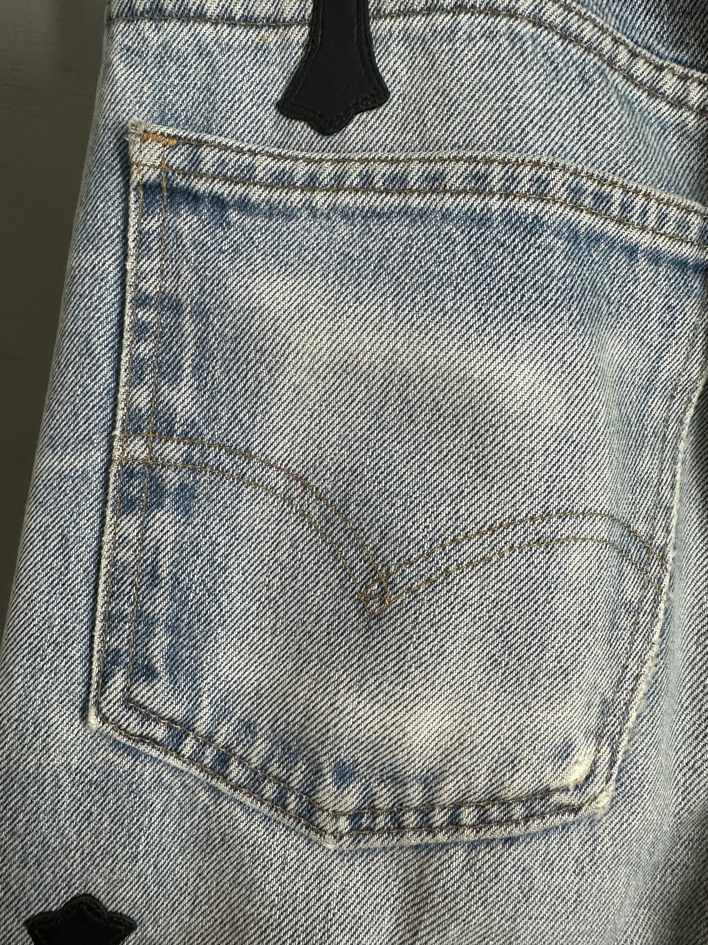 Chrome Hearts Leather Patched 519 Levis Jeans