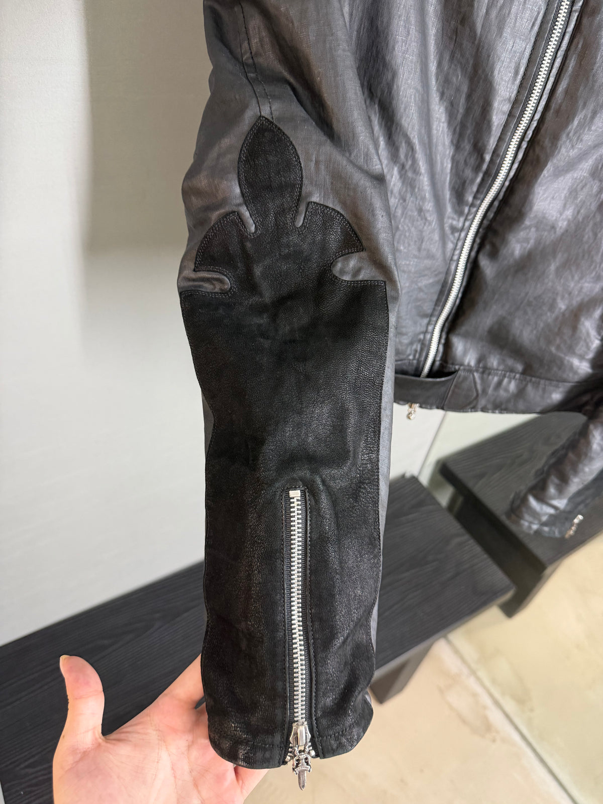 Chrome Hearts Carmalita Fleury Leather Zip-Up Jacket