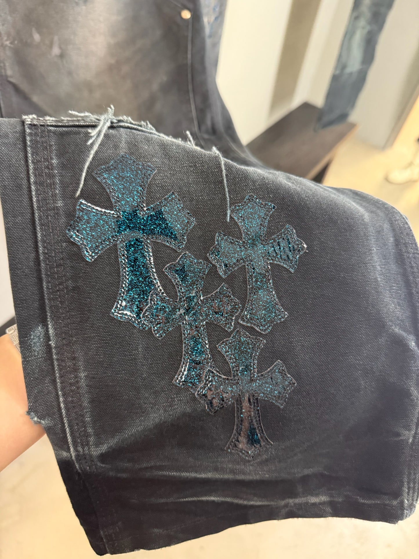 Chrome Hearts St.Barth Cross Patch Double Knee Carharrt Pants