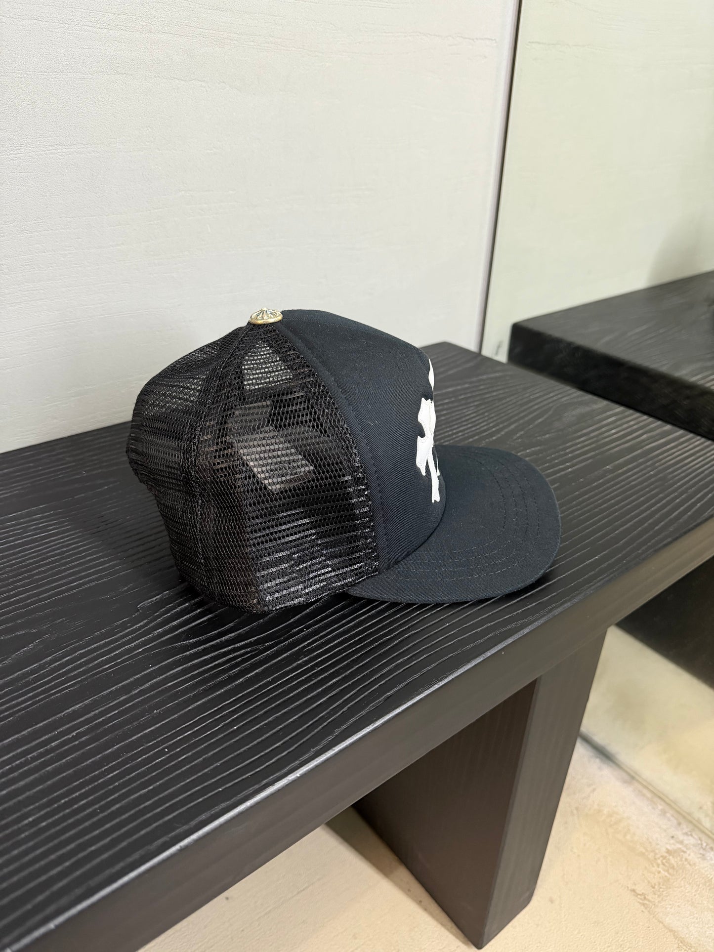 Chrome Hearts White Cemetery Cross Trucker Hat