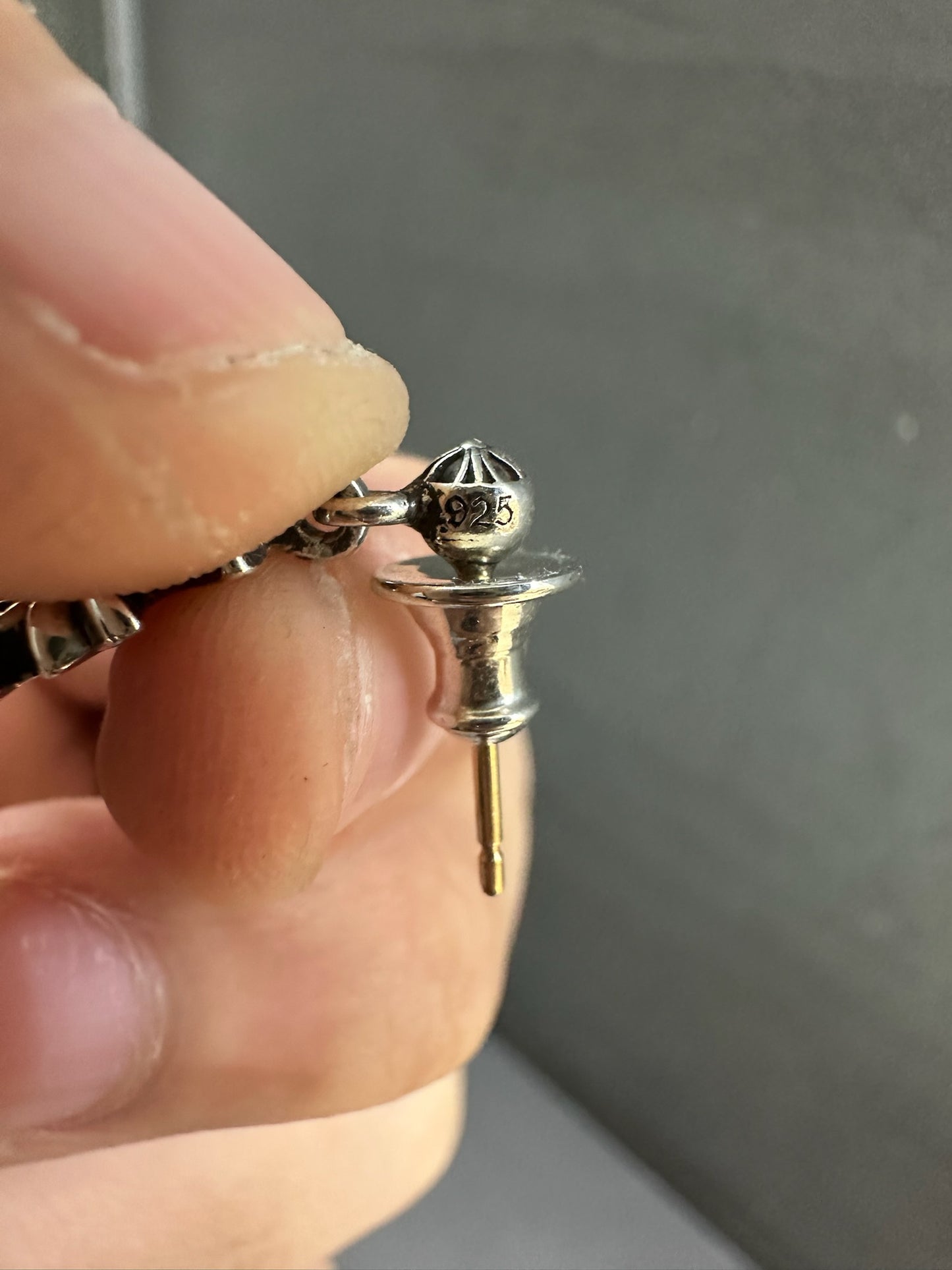 Chrome Hearts Triple Cross Earring with Receipt