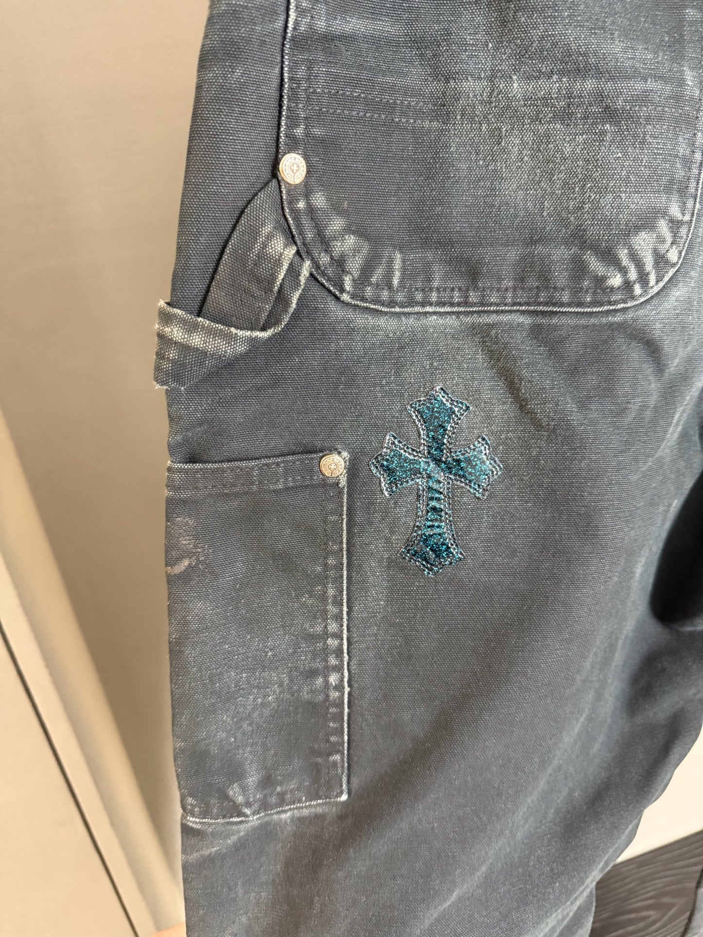 Chrome Hearts St.Barth Cross Patch Double Knee Carharrt Pants