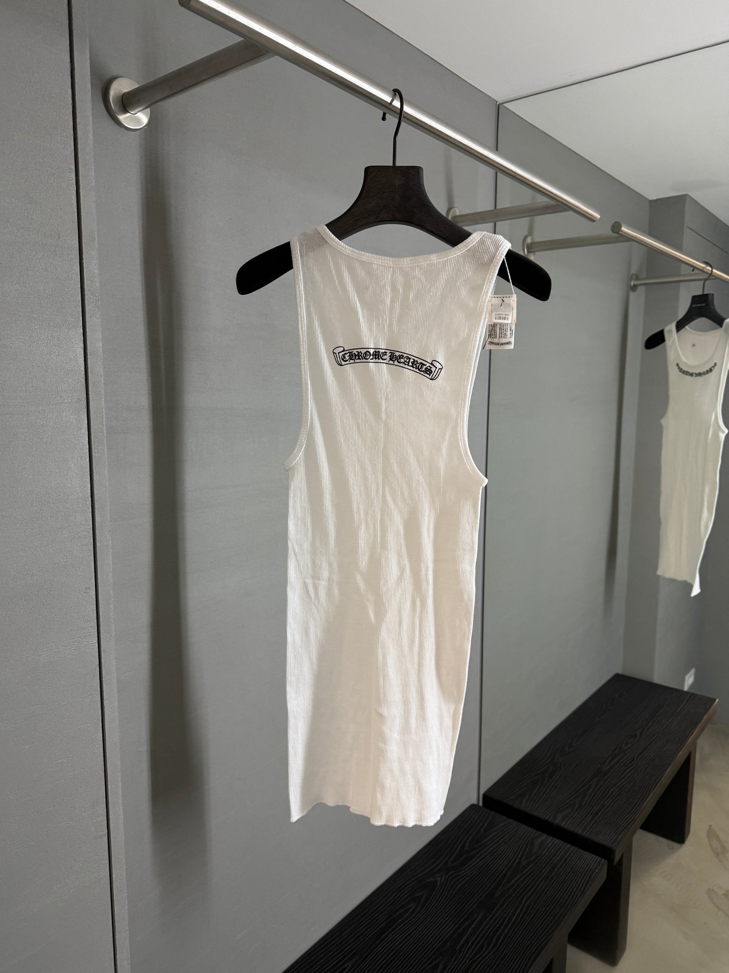 Chrome Hearts Neck Logo Scroll Rib Tank Top
