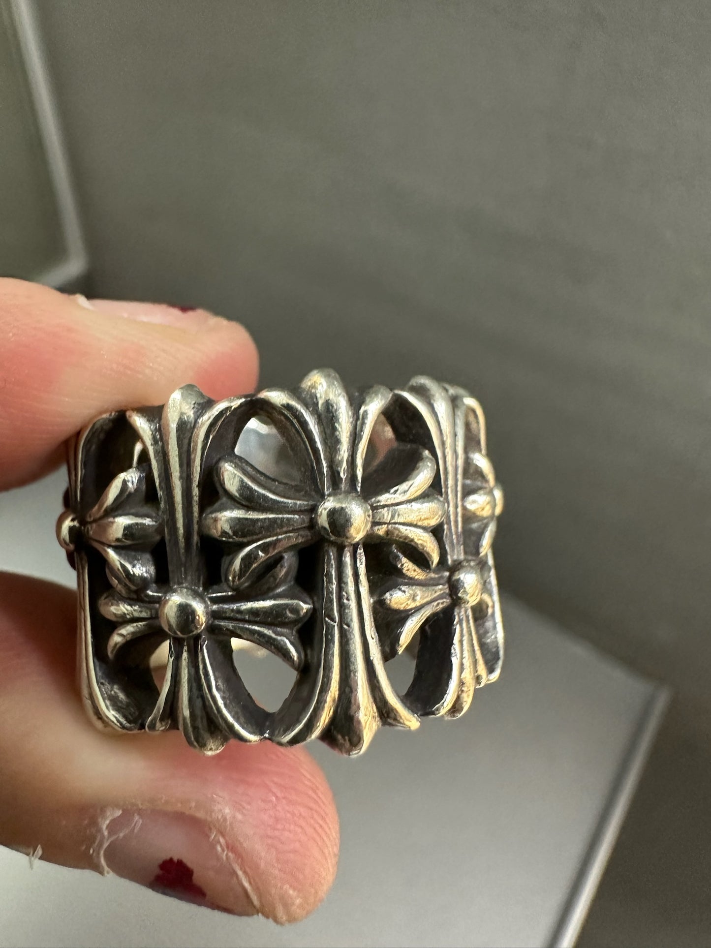 Chrome Hearts cemetery cross ring
