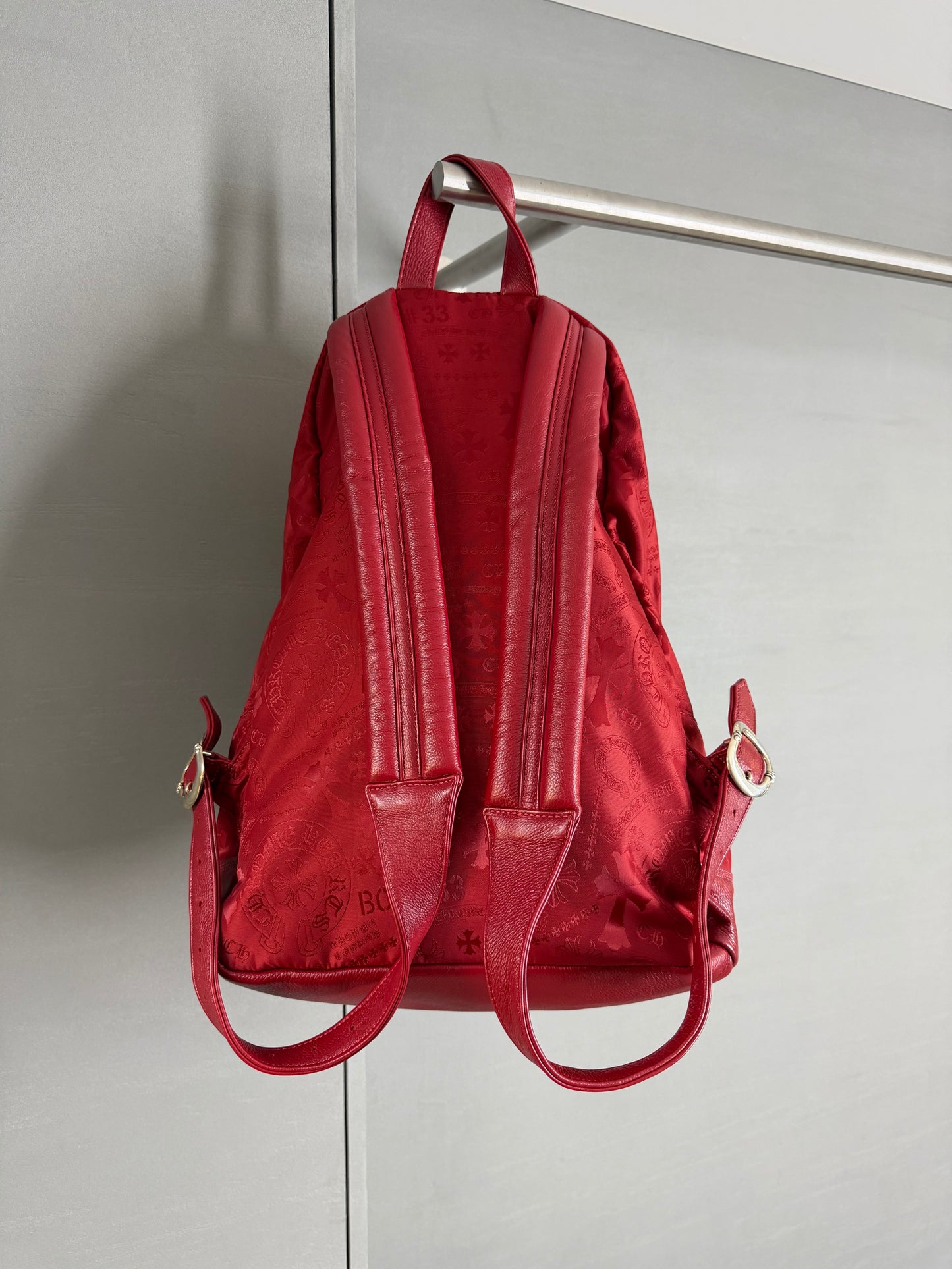 Chrome Hearts Nylon Stencil Red Backpack