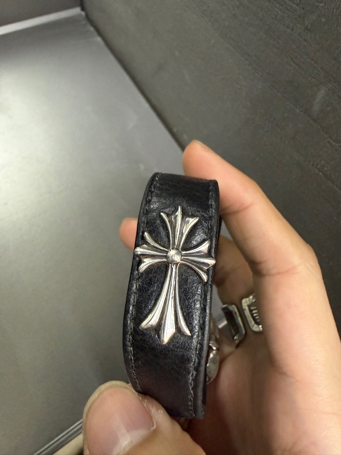 Chrome Hearts Cross Leather Bracelet