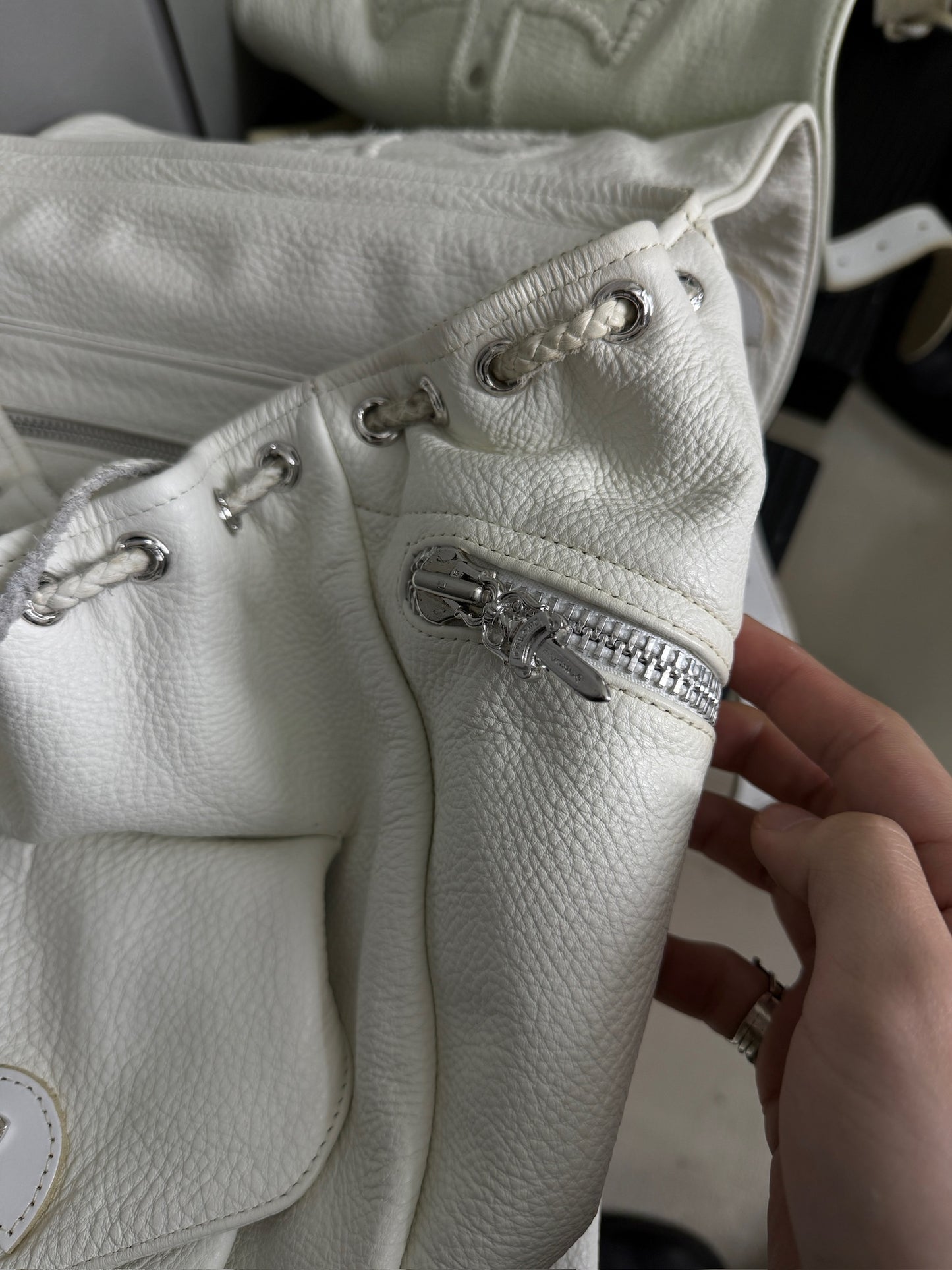Chrome Hearts White Gunslinger Cemetery Backpack