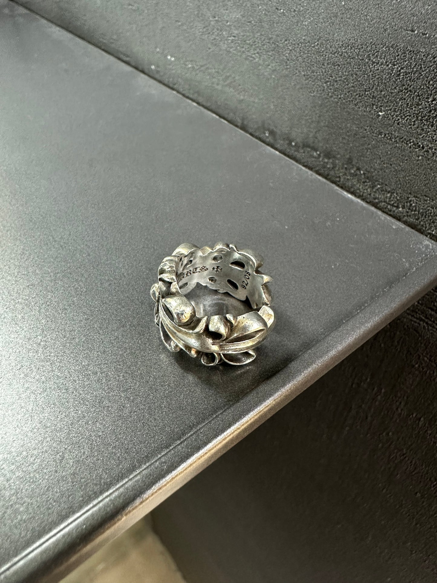 Chrome Hearts double floral cross ring