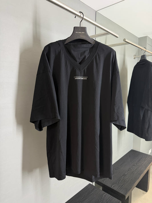 Anonymous Club Embroidered V-Neck Balaclava T-Shirt