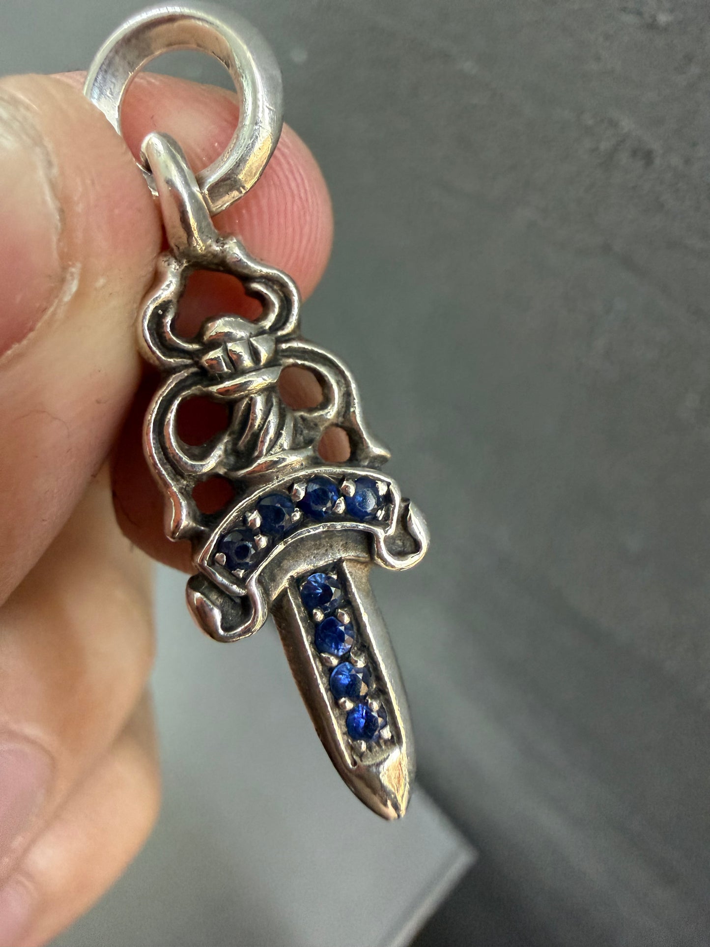 Chrome Hearts Sapphire Dagger Pendant