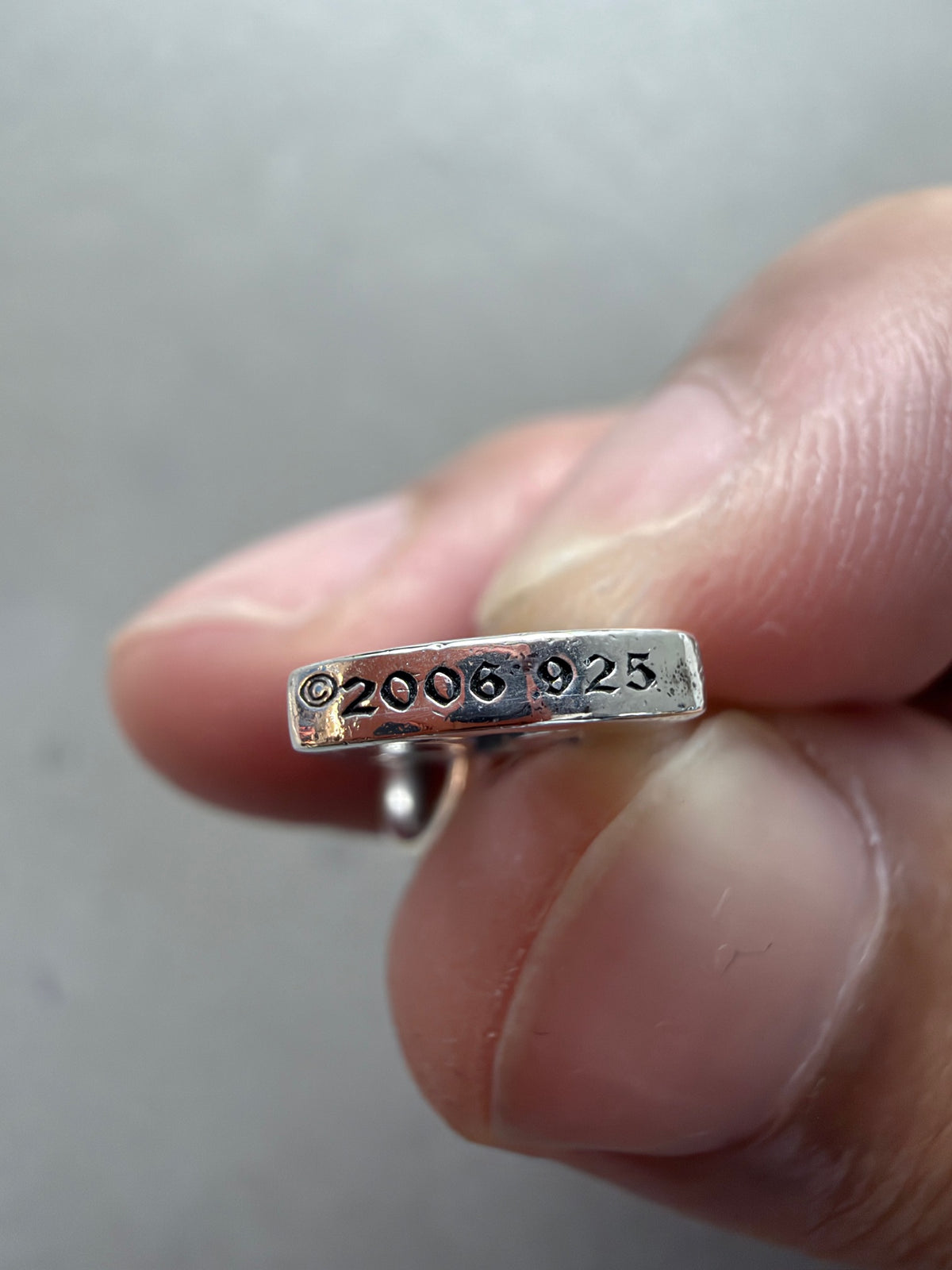 Chrome Heart Mini Dog Tag with Diamonds