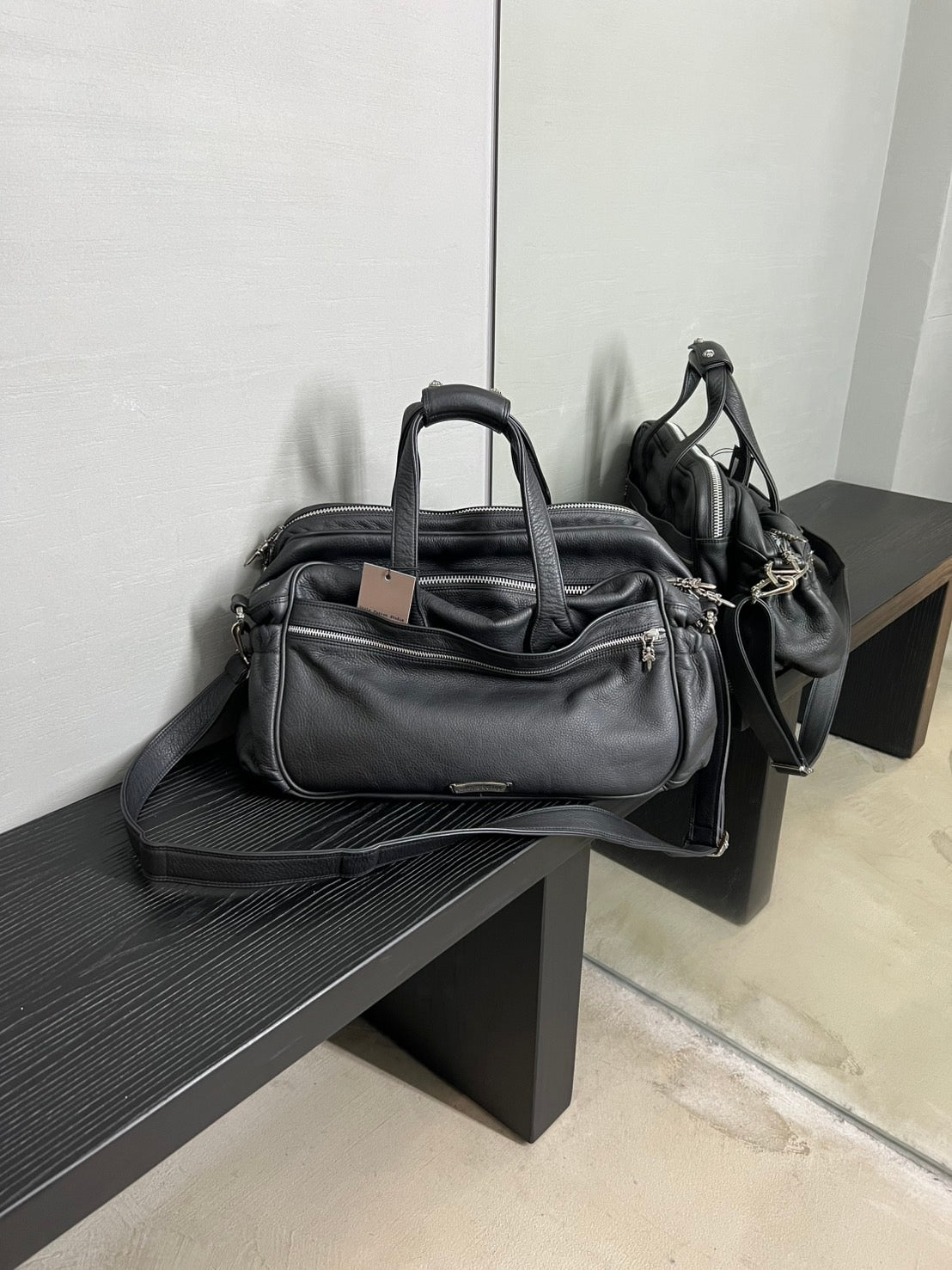 CHROME HEARTS Plain Mother's Bag Pouch Shoulder Boston