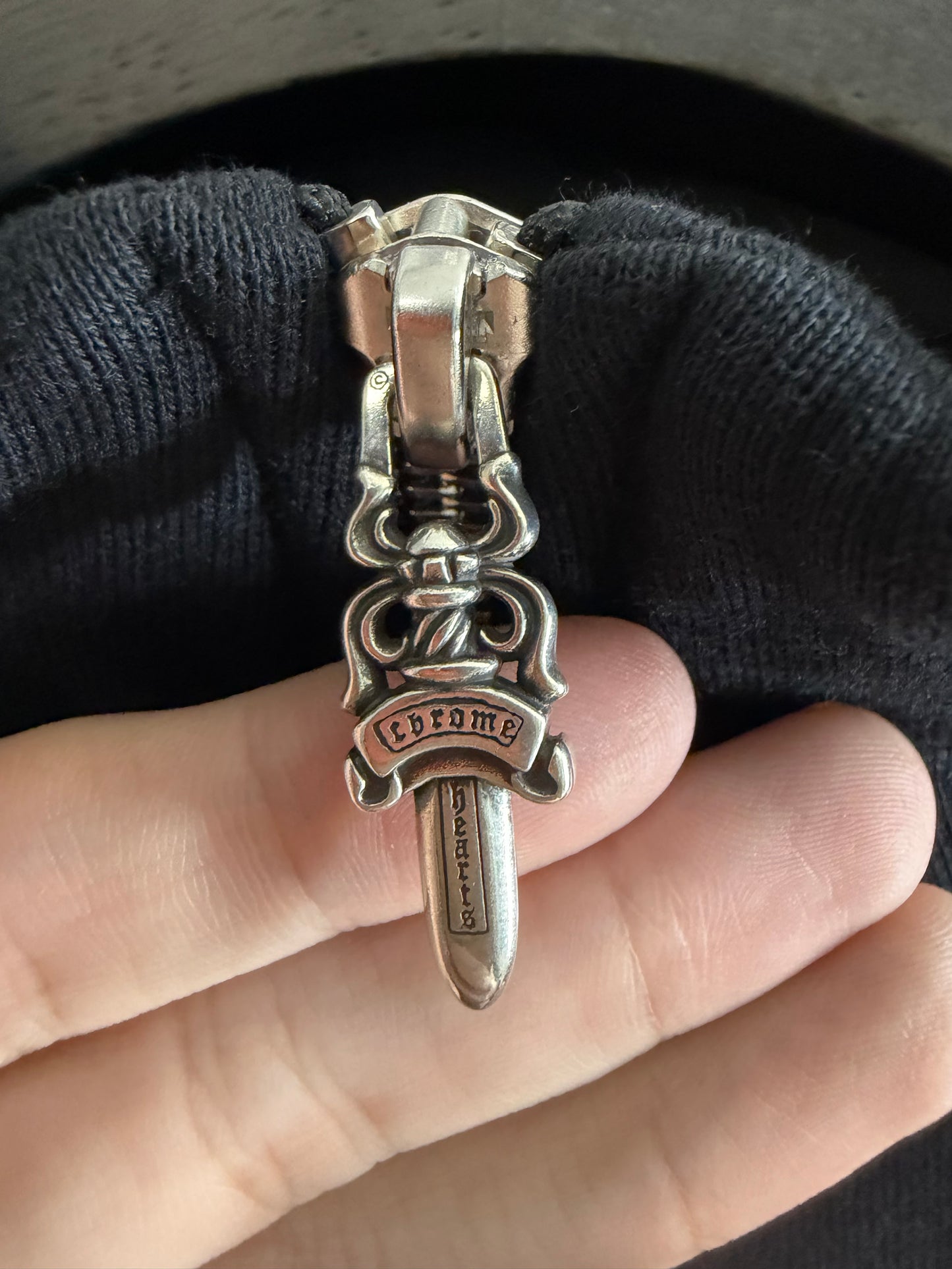Chrome Hearts Leather/Patent  Cross Patch Half-Zip