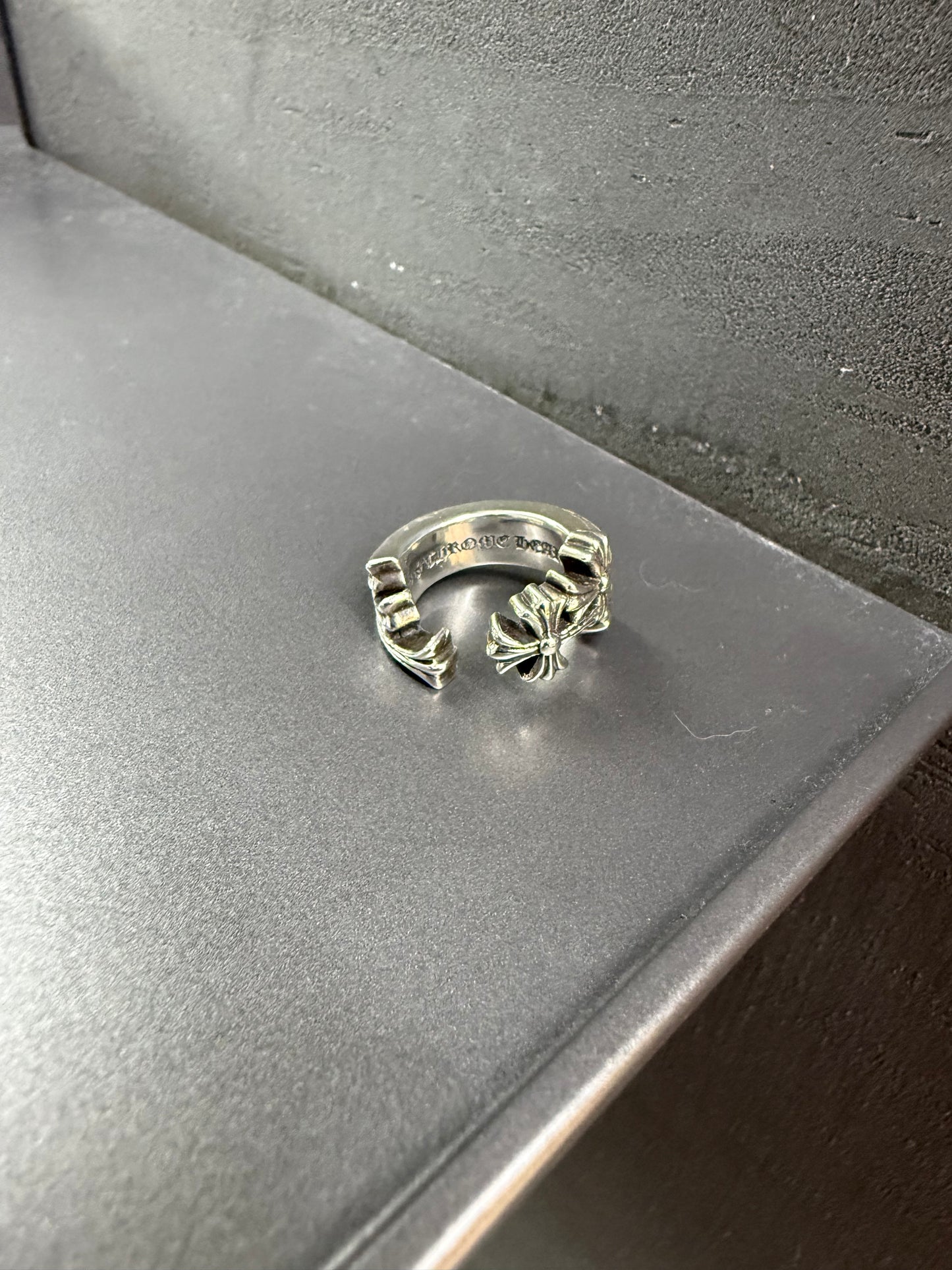 Chrome Hearts 3 CH Cross sterling ring