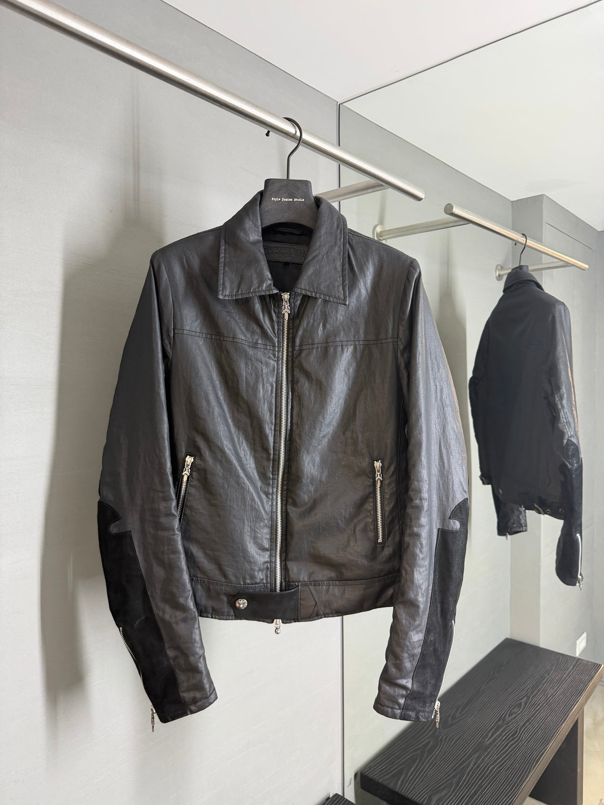 Chrome Hearts Carmalita Fleury Leather Zip-Up Jacket