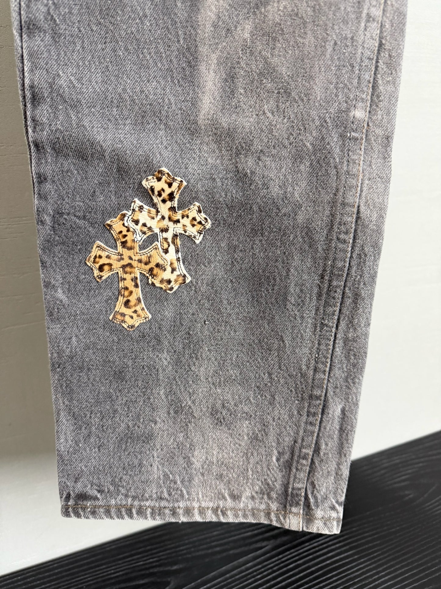 Chrome Hearts Leopard Patch 501 Jeans