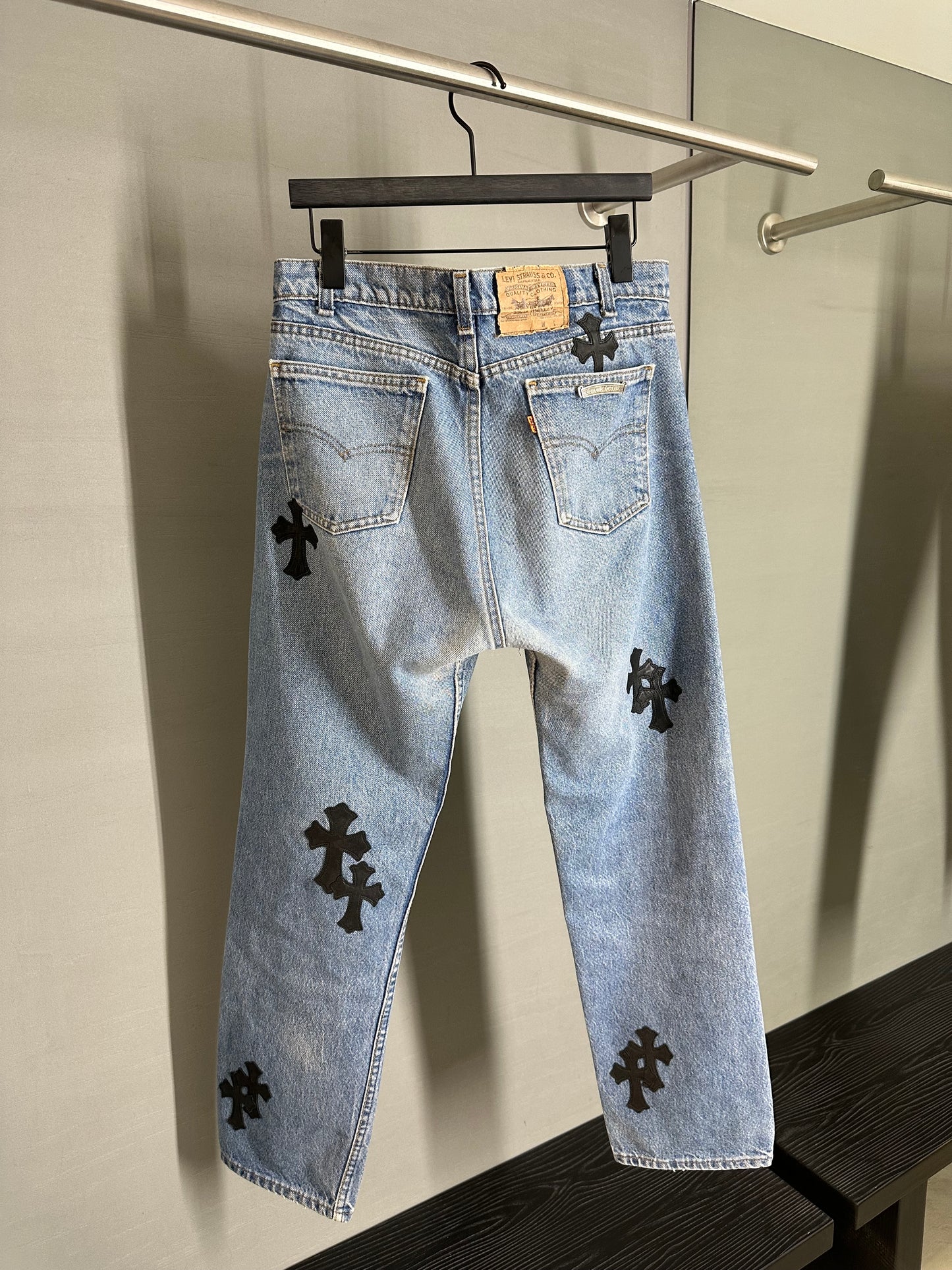 Chrome Hearts Levi’s 505 Cross Patch Jeans