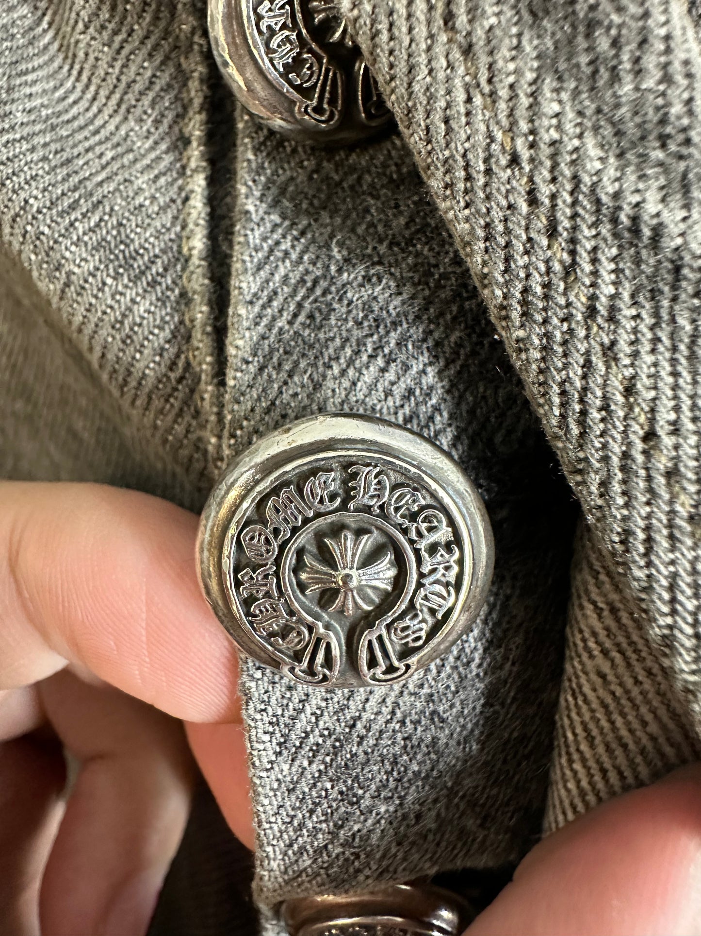 Chrome Hearts Leather Patched 501 Levis Jeans
