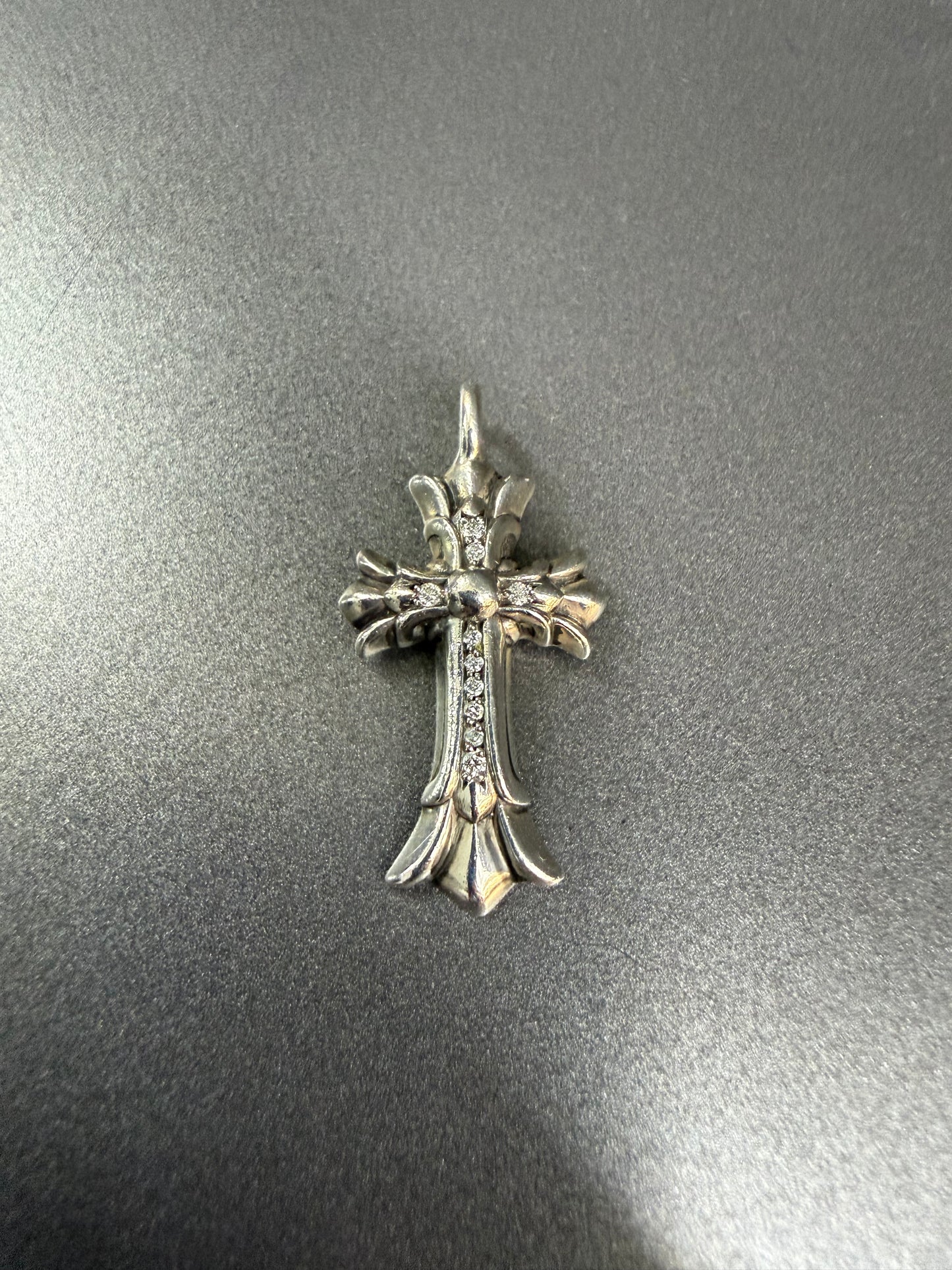 Chrome Hearts Double Cross Pendant with diamonds