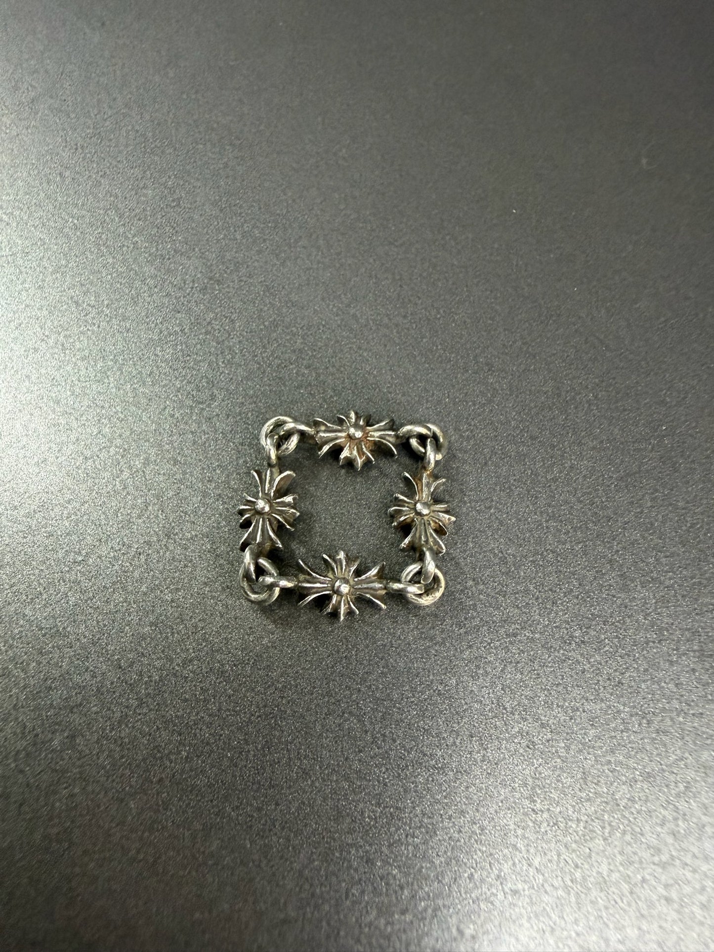 Chrome Hearts Tiny E Cross Ring with Rubies