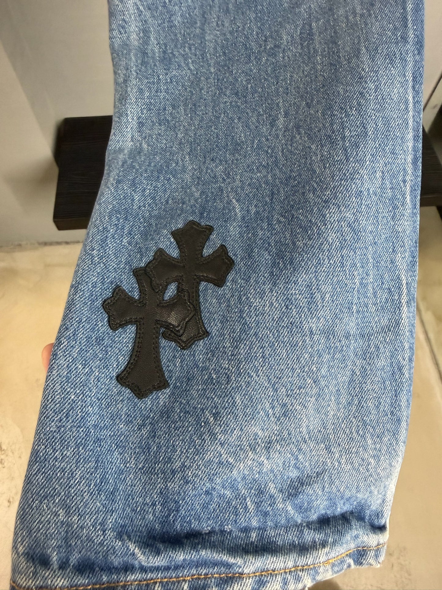 Chrome Hearts Levi’s 505 Cross Patch Jeans