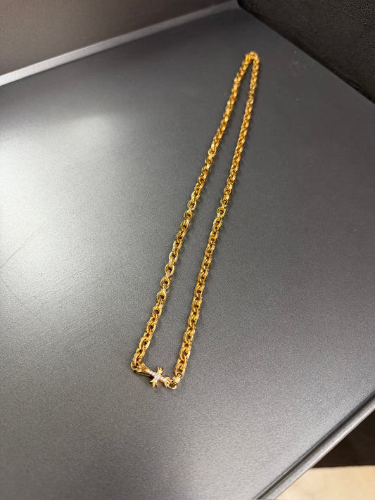 Chrome Hearts 22K Paperfat with Diamonds Necklace