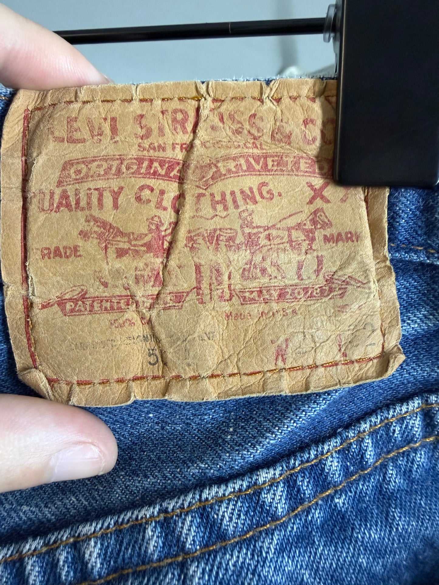 Chrome Hearts Leather Cross Patch 501 Jeans