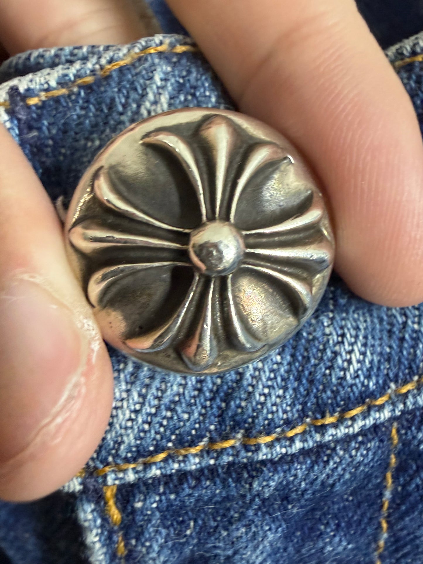 Chrome Hearts Leather Cross Patch 517 Jeans