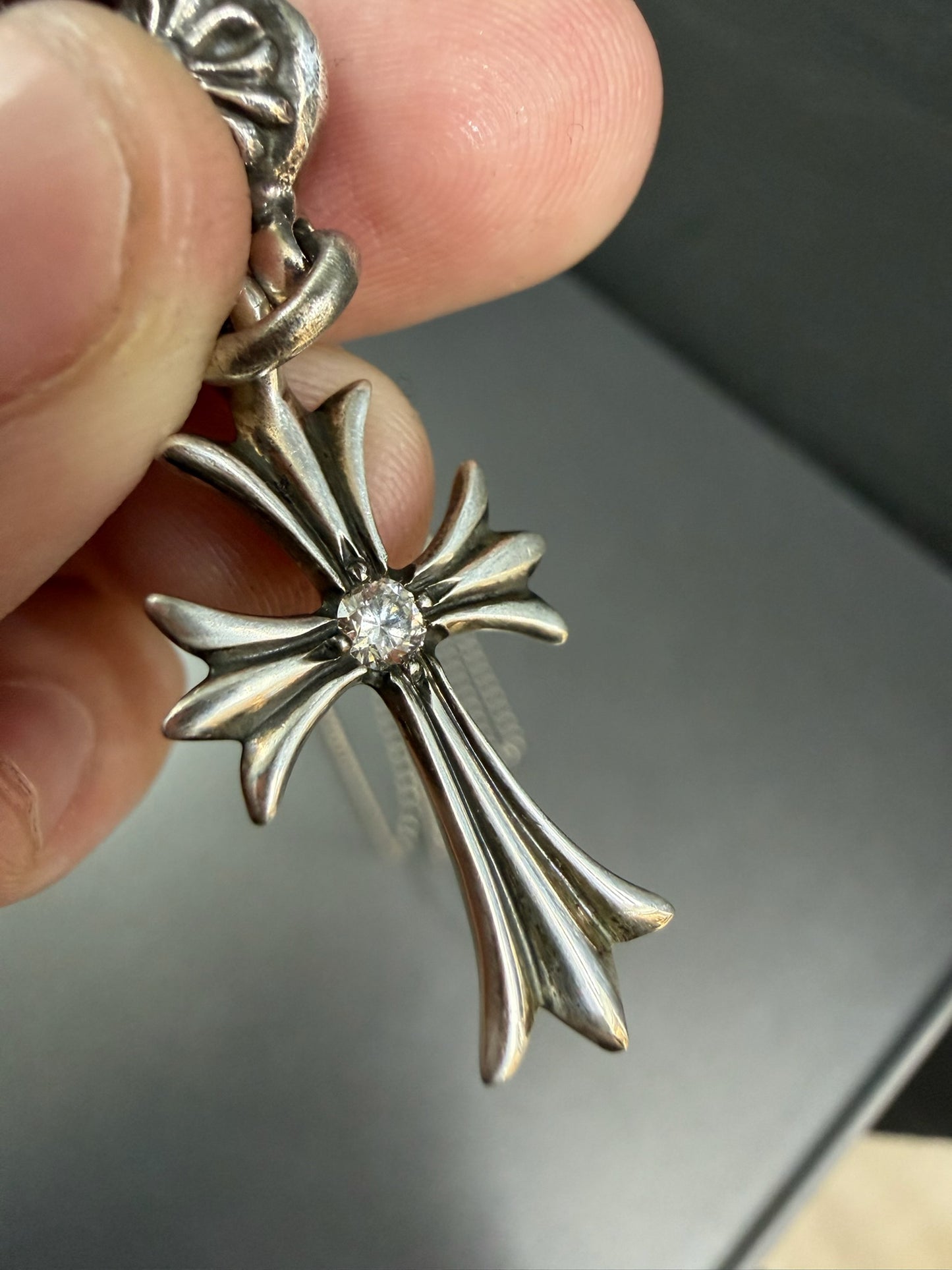 Chrome Hearts Cross Ball Necklace  with Diamond